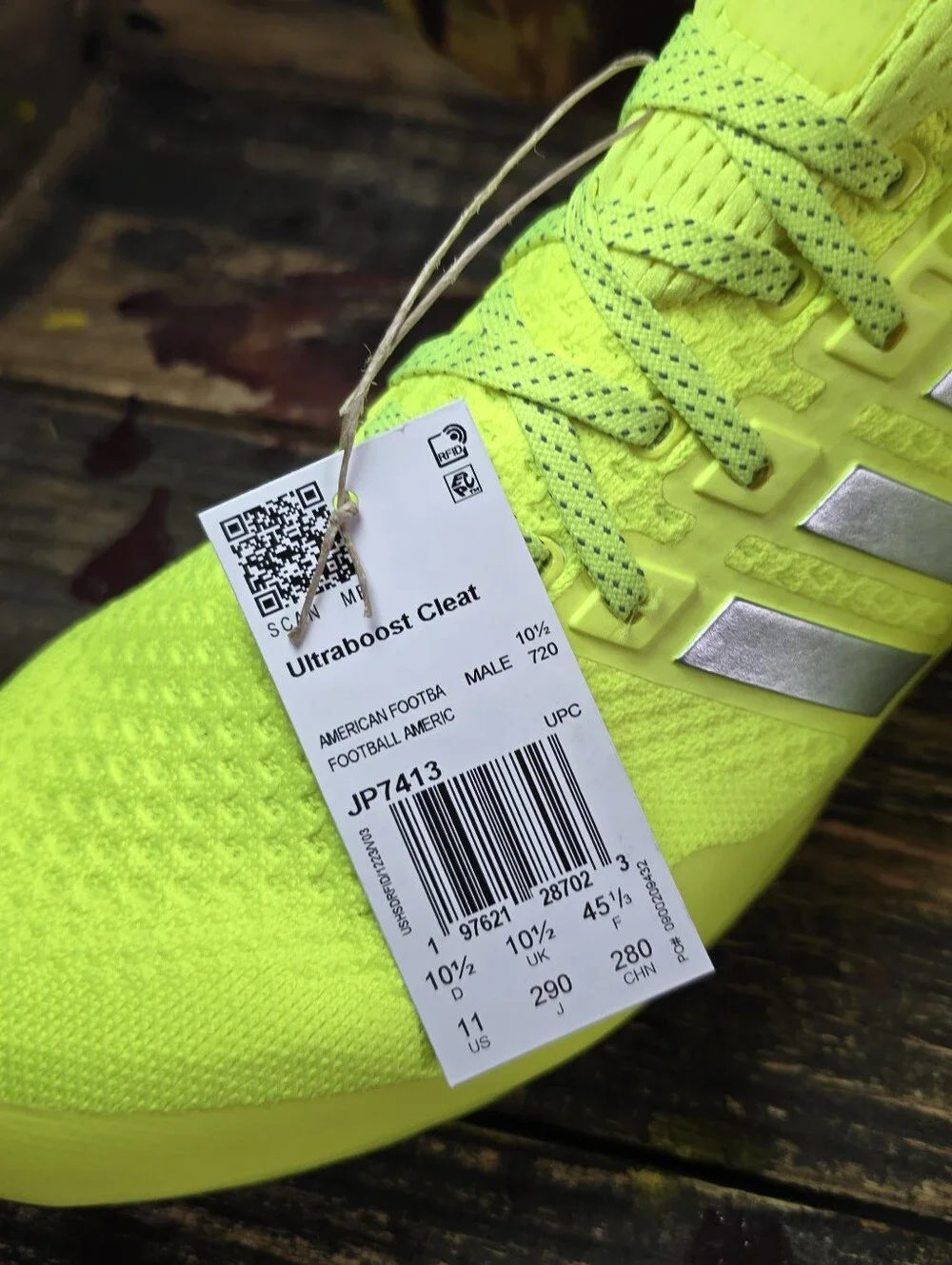 Adidas UltraBoost Football Cleats Solar Yellow JP7413 US Men's Size 11 New Rare